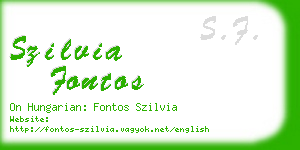 szilvia fontos business card